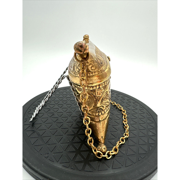 Stunning Vintage Neiman Marcus Brass Gold Pillow Clutch EUC - Picture 2 of 9